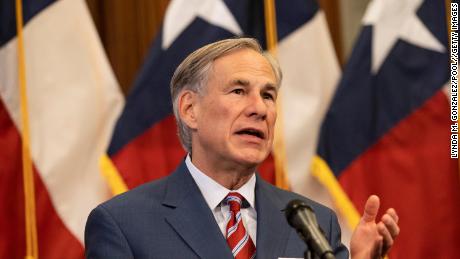 Texas Governor Greg Abbott at a news conference at the Texas State Capitol in Austin on May 18, 2020. 