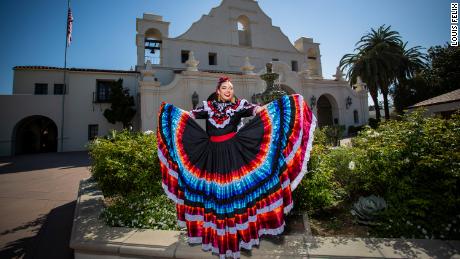 Matisse Azul Rainbolt dances in dresses from Jalisco, Yucatán and Veracruz, Mexico.