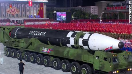 North Korea unveiled what analysts believe to be the world's largest liquid-fueled intercontinental ballistic missile at a parade in Pyongyang on October 10, 2020.