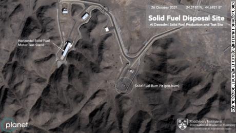 New satellite images suggest Saudi Arabia is now producing ballistic missiles at the site. The key piece of evidence is that the facility is operating a &quot;burn pit&quot; to dispose of solid-propellant leftover from the production of ballistic missiles.  