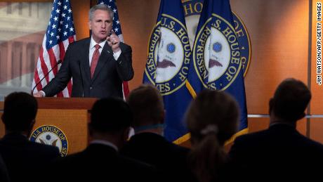 House Minority Leader Kevin McCarthy speaks in November during his weekly news conference on Capitol Hill in Washington, DC.